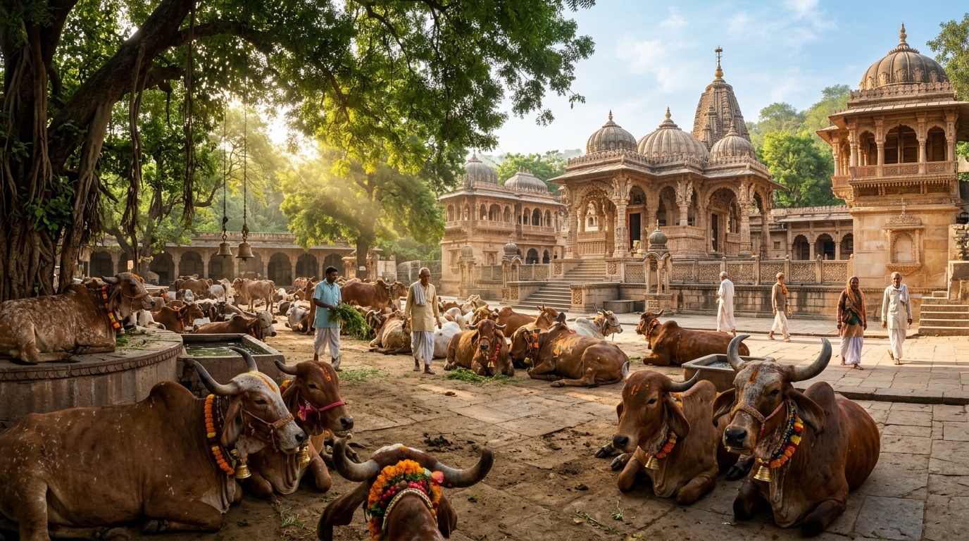 નવીન ગૌશાળા શેડ અને યાત્રિક ભવન આધુનિક કક્ષોનું શુભ લોકાર્પણ
